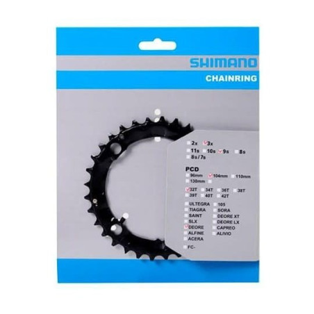 Shimano Chainring Deore Fc-m480 32t 9s 104mm Black