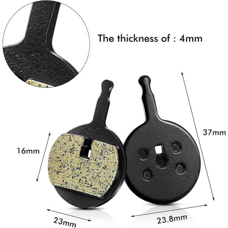 Remblokken (paar) 23.8*36.9MM Semi-metalen VOOR WINDGOO B3 DYU D3F