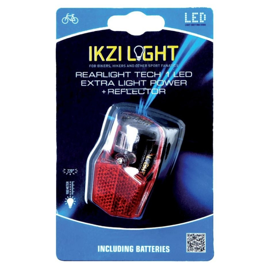 Ikzi Light achterlicht led batterijen rood/zwart Ikzi Light achterlicht led batterijen rood/zwart