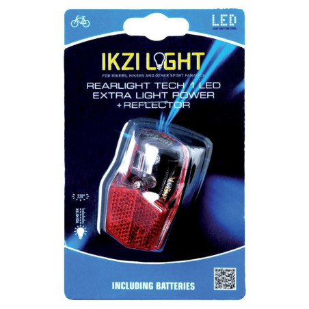 Ikzi Light achterlicht led batterijen rood/zwart
