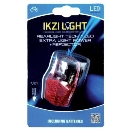 Ikzi Light achterlicht led batterijen rood/zwart