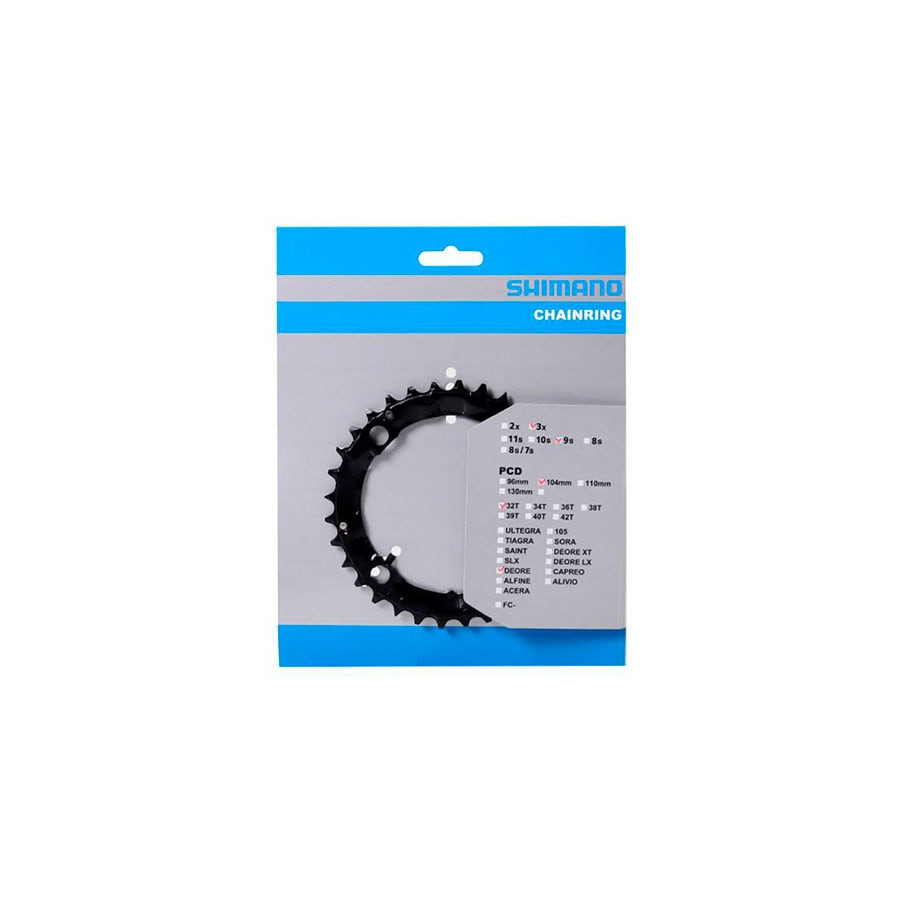 Shimano Chainring Deore Fc-m480 32t 9s 104mm Black Shimano Chainring Deore Fc-m480 32t 9s 104mm Black