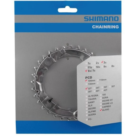 Shimano Kettingblad 32T Alivio FC-M341 104BCD Zilver