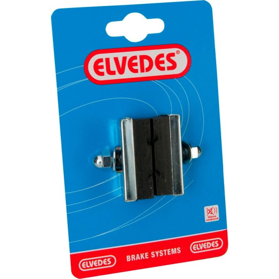 Elvedes Brake Pads X-groove Caliper 40 X 13 Mm Black/silver 2 Pieces