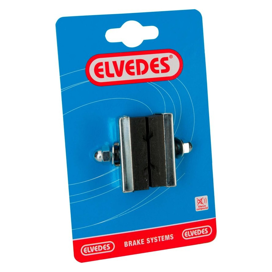 Elvedes Brake Pads X-groove Caliper 40 X 13 Mm Black/silver 2 Pieces Elvedes Brake Pads X-groove Caliper 40 X 13 Mm Black/silver 2 Pieces