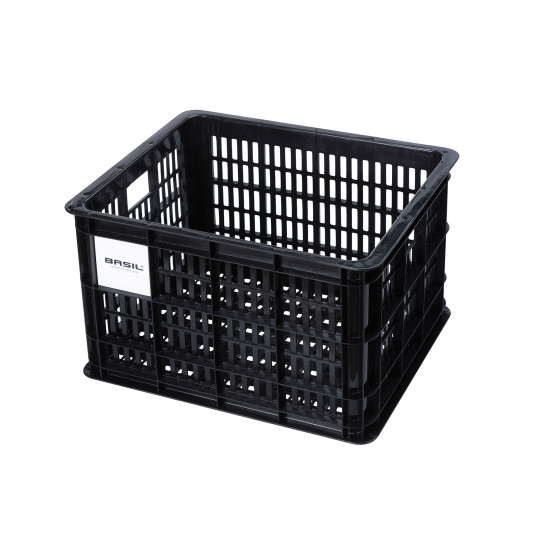 Basil fietskrat M gerecycled kunststof 29,5L zwart